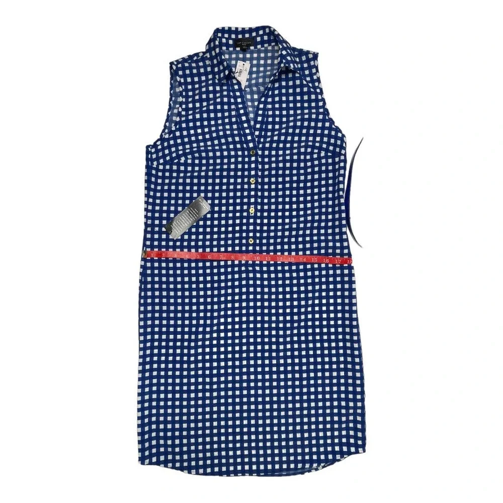 The Limited  Women's Blue Gingham Sleeveless  Shirt Dress Sz XS - Picture 8 of 10